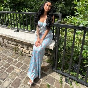 Baby blue maxi dress